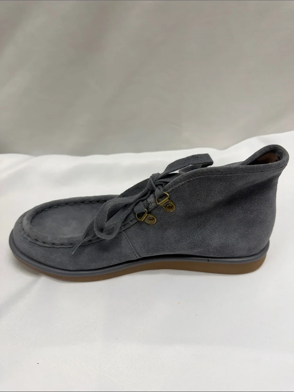 Lucky Brand Gray Suede Chukka Mule Boots